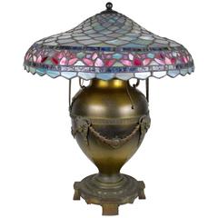 Antique Tiffany Style Table Lamp by Edward Miller & Co.