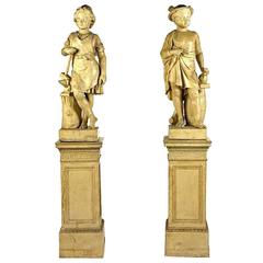 Pair of Neoclassical Style Terracotta Figures of Mercury and Vulcan 19th Century 6
