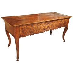 Antique Cherrywood Console Table from Rennes, France, circa 1870