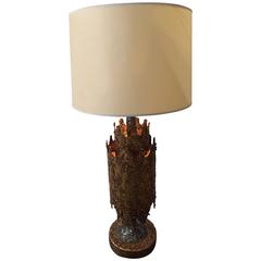 Brutalist Table Lamp by Tom Green for Feldman