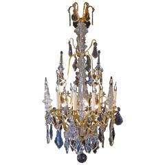 French Louis XVI Style Gilt Bronze and Crystal Chandelier Attributed to Baccarat