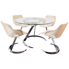 Full Original Dining Set by Boris Tabacoff for MMM, France, Early 1970s 5