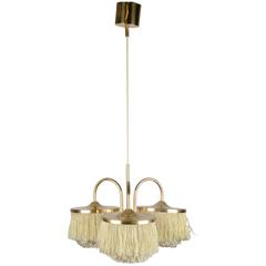 Hans-Agne Jakobsson, Silk Fringe Pendant Lamp, Sweden, 1950s-1960s