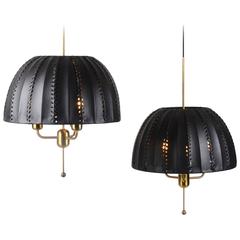 Pair of Pendants, Leather Shades, Hans-Agne Jakobsson, Markaryd, 1960s-1970s 5
