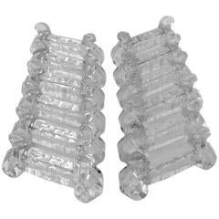 1900s Antique Baccarat French Crystal Knife Rests Set of 12 Pieces