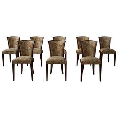Set of Eight Fine French Art Deco Dining Chairs by Maison Guerin