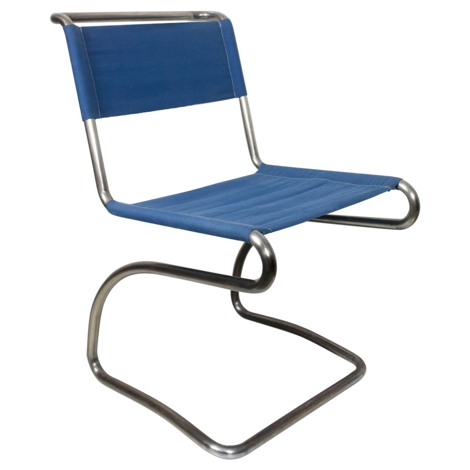 1931 Bauhaus Jindrich Halabala Tubular Chair Original For Sale