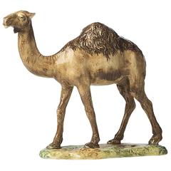 19th Century Delphin Massier-French Majolica Camel