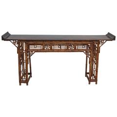 Antique Chinese Bamboo Altar Table