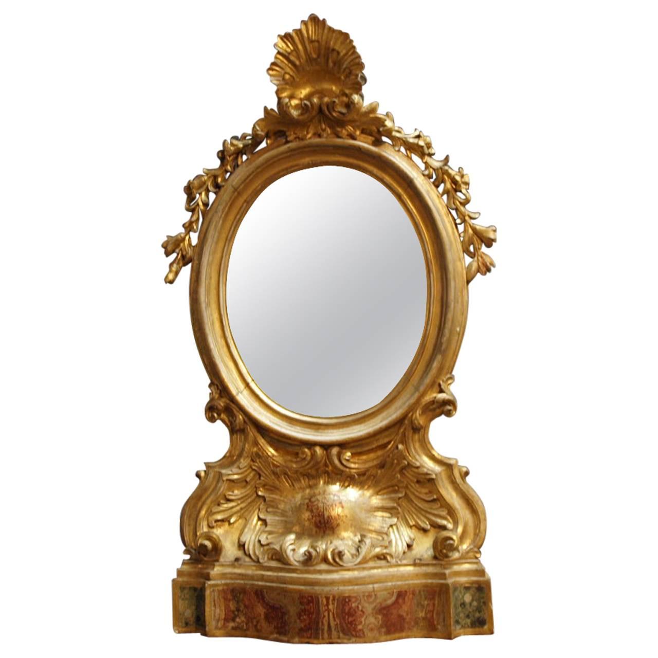 Exceptional 18th Century Italian Altar Frame Mirror For Sale