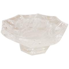 Wonderful Jansen Vintage Quartz Rock Crystal Centerpiece Octagonal Bagues Bowl