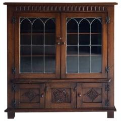Used Bookcase Oak Old Charm Display Cabinet Two-Door