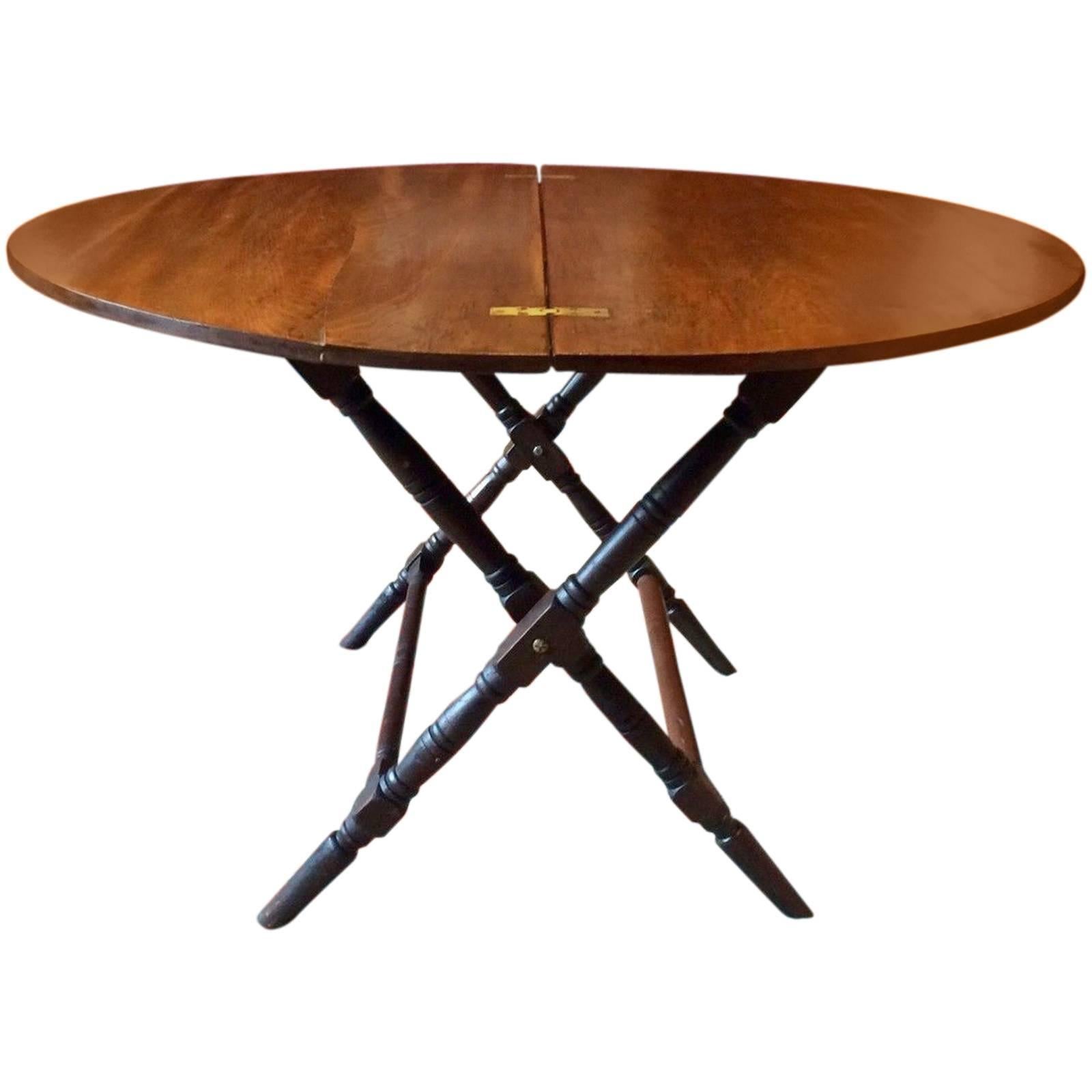 Antique 19th Century Mahogany Folding Campaign Table, Thornton and ...
