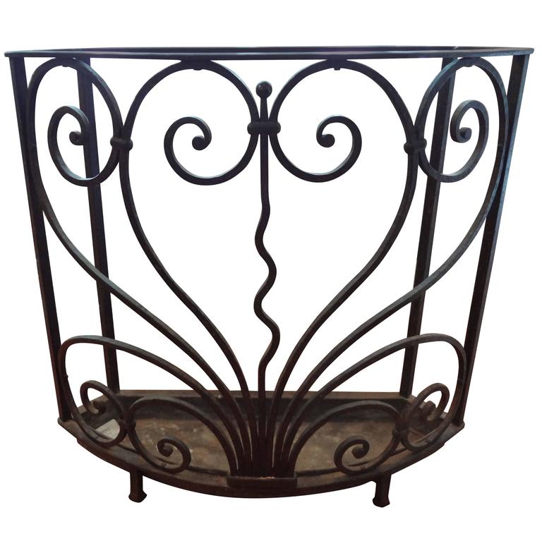 French Art Deco Wrought Iron Umbrella Stand at 1stDibs