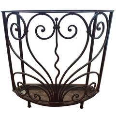 French Art Deco Wrought Iron Umbrella Stand