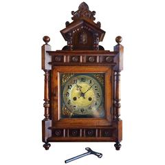 Edwardian Continental Oak Case Mantel Clock