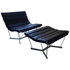 Rare George Nelson Leather Catenary Chair and Ottoman 5