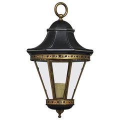 Brass and Weathered Zinc Lantern or Pendant Light