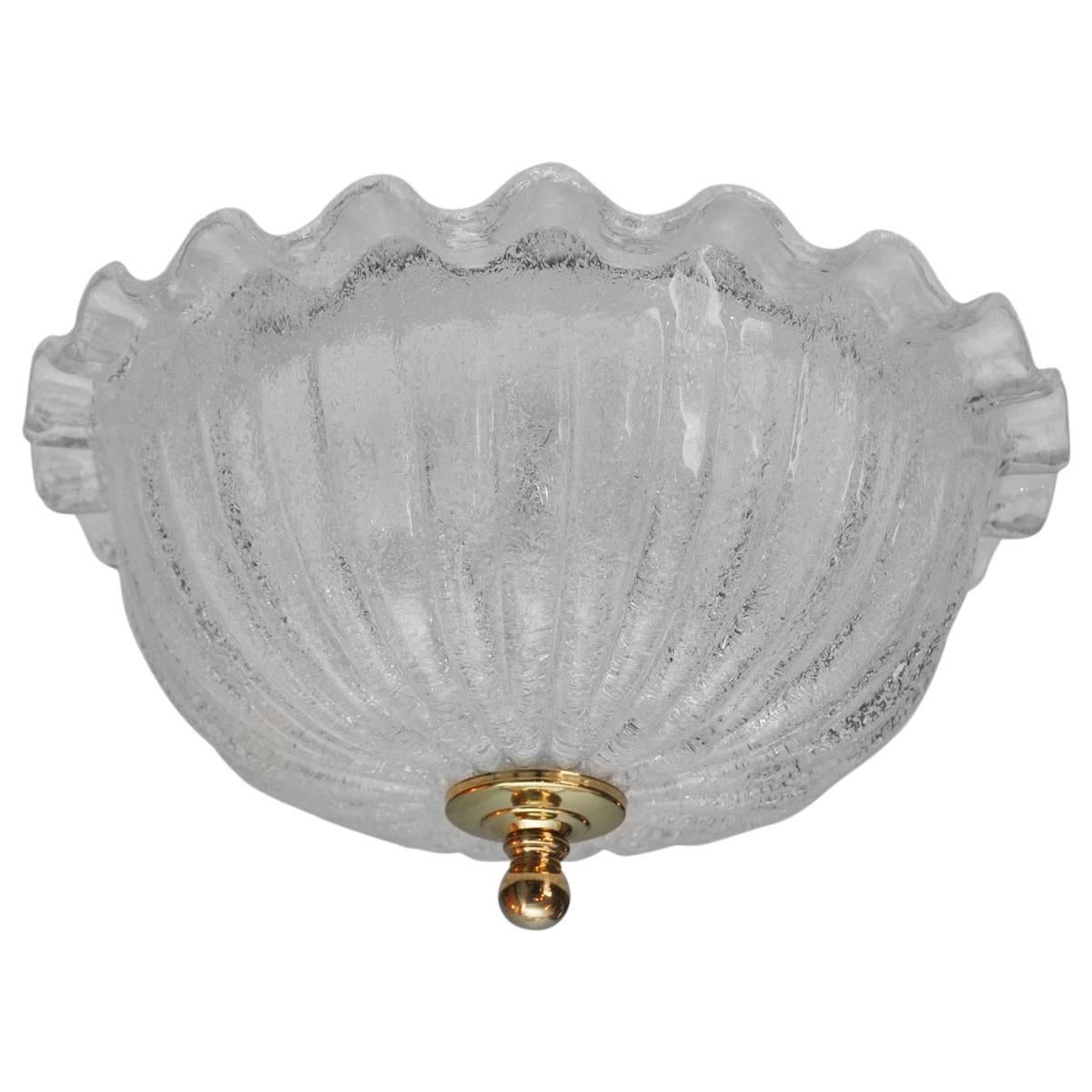 Clear Murano Glass Ceiling Fixture