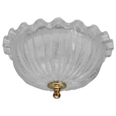 Clear Murano Glass Ceiling Fixture