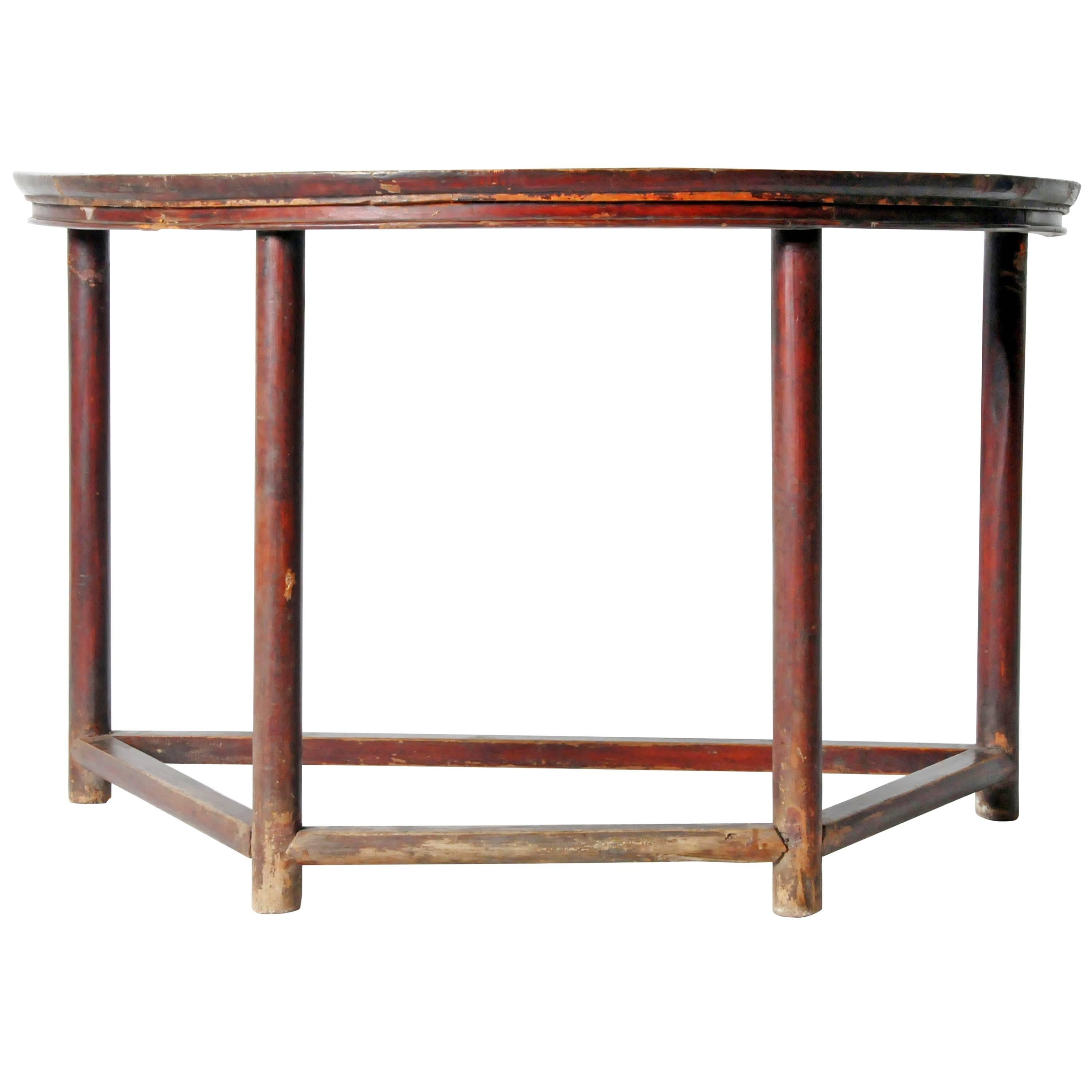 Chinese Demilune Console Table