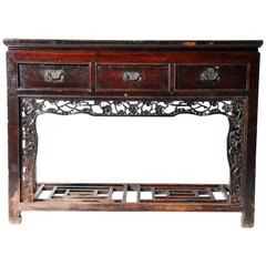 Chinese Three-Drawer Console Table