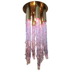 Unusual Carlo Nason Murano Glass Chandelier with Lavender Glass 5