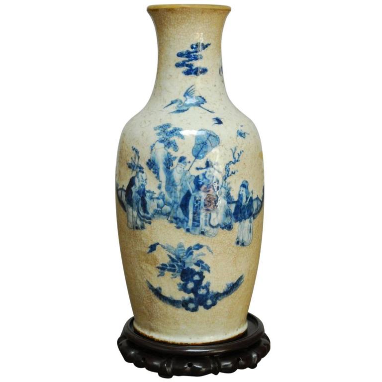 Large Chinese Ming Style Ge Yan Vase For Sale at 1stdibs