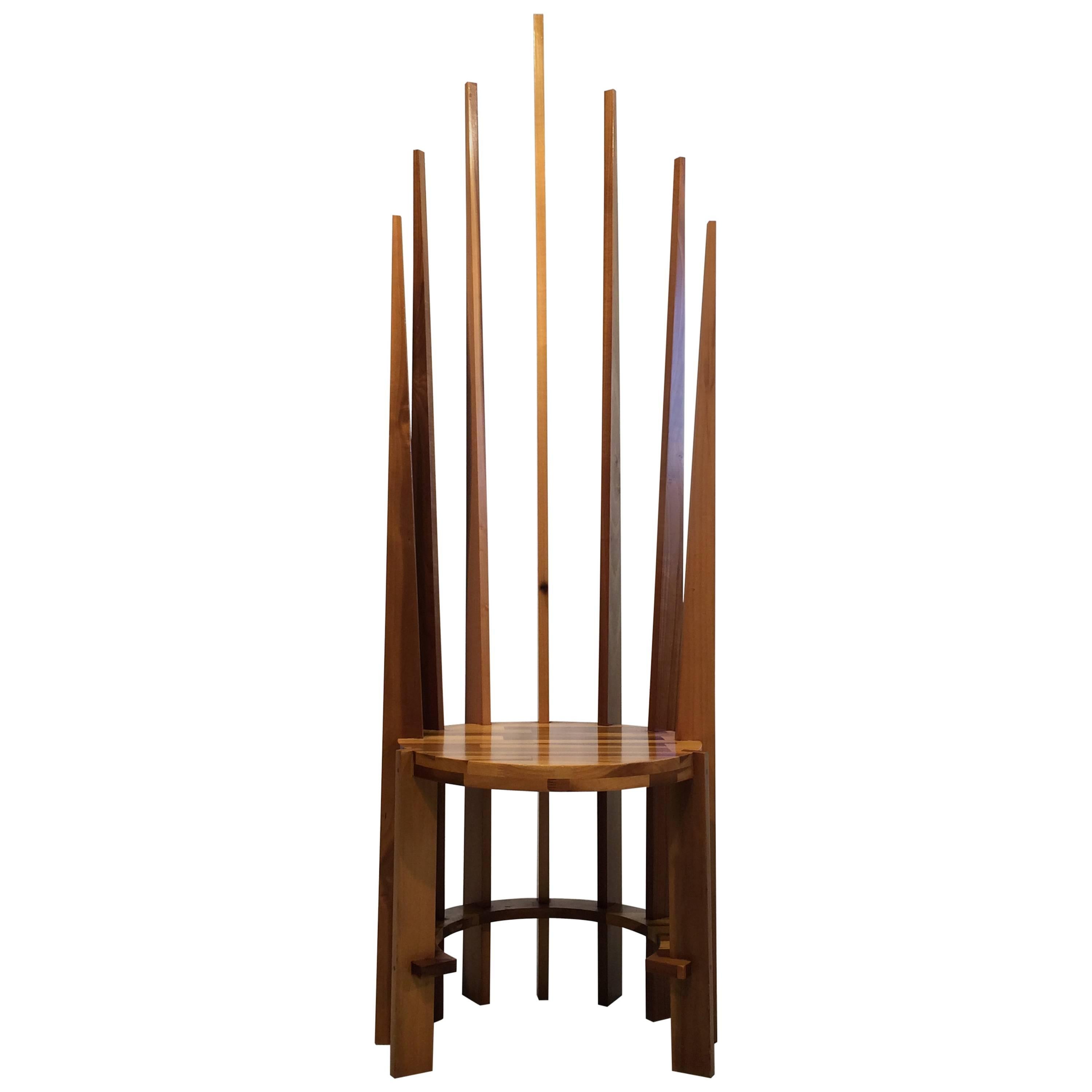 Unique American Studio Craft Throne Chair