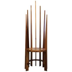 Unique American Studio Craft Throne Chair 8