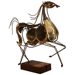 Sculpture de cheval en métal Curtis Jere du milieu du siècle dernier
