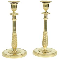 French Empire Period Ormolu Pair of Candlesticks Attributed to Claude Galle