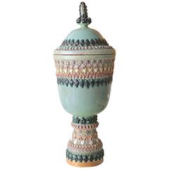 1940s Glazed Ceramic Vase par Fernande Massart, Maîtrise de Nimy