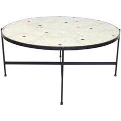 Black Wrought Iron with Inset Glass Tile Top Coffee Table 12