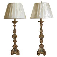 Pair of Early 19th Century Italian Candlestick Lamps