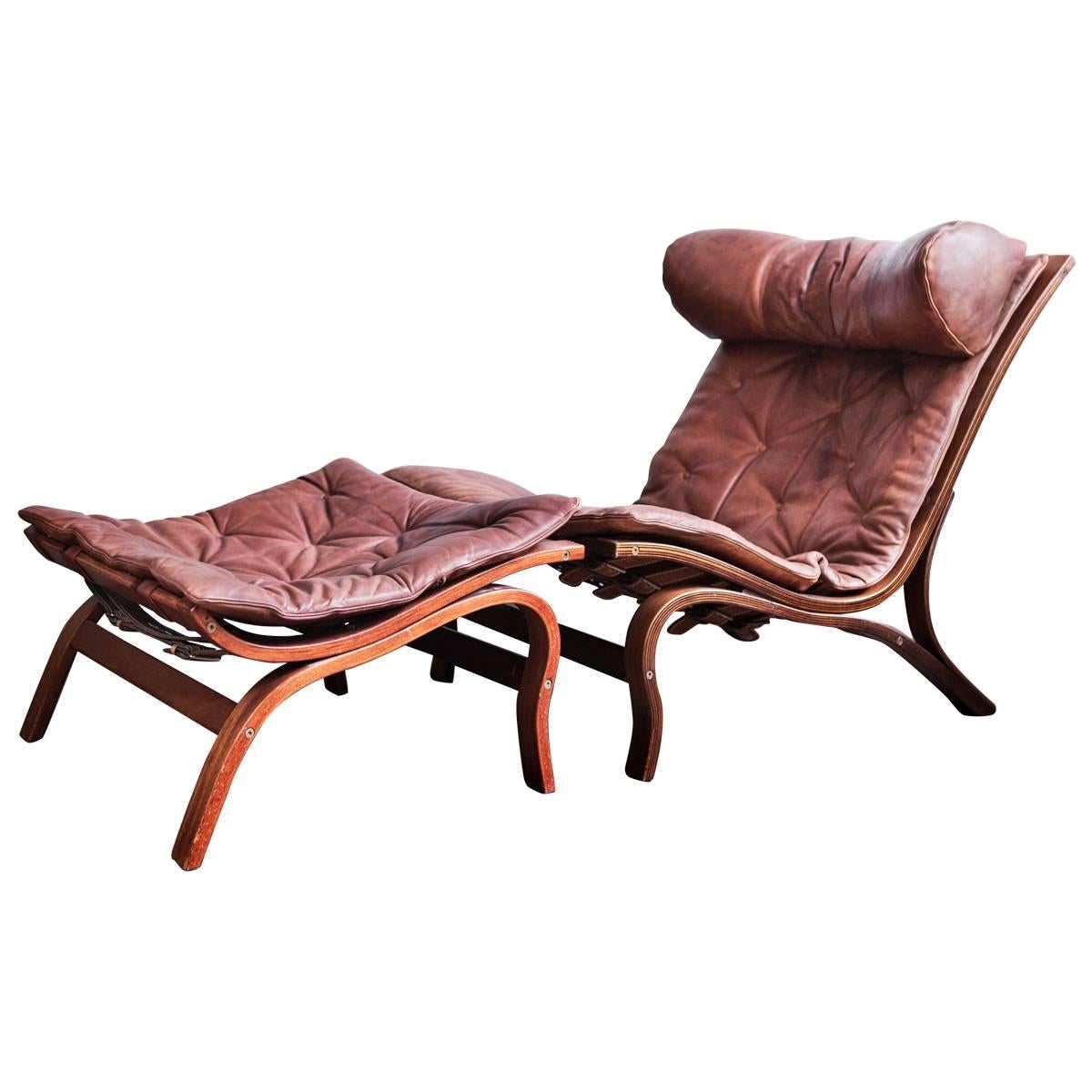 Arne Norell "Skandi" Lounge Chair with Ottoman