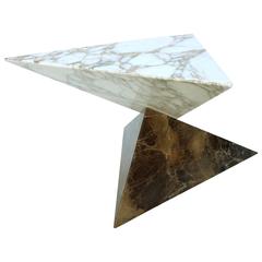 1960s Sculptural Marble Pyramid Occasional Table