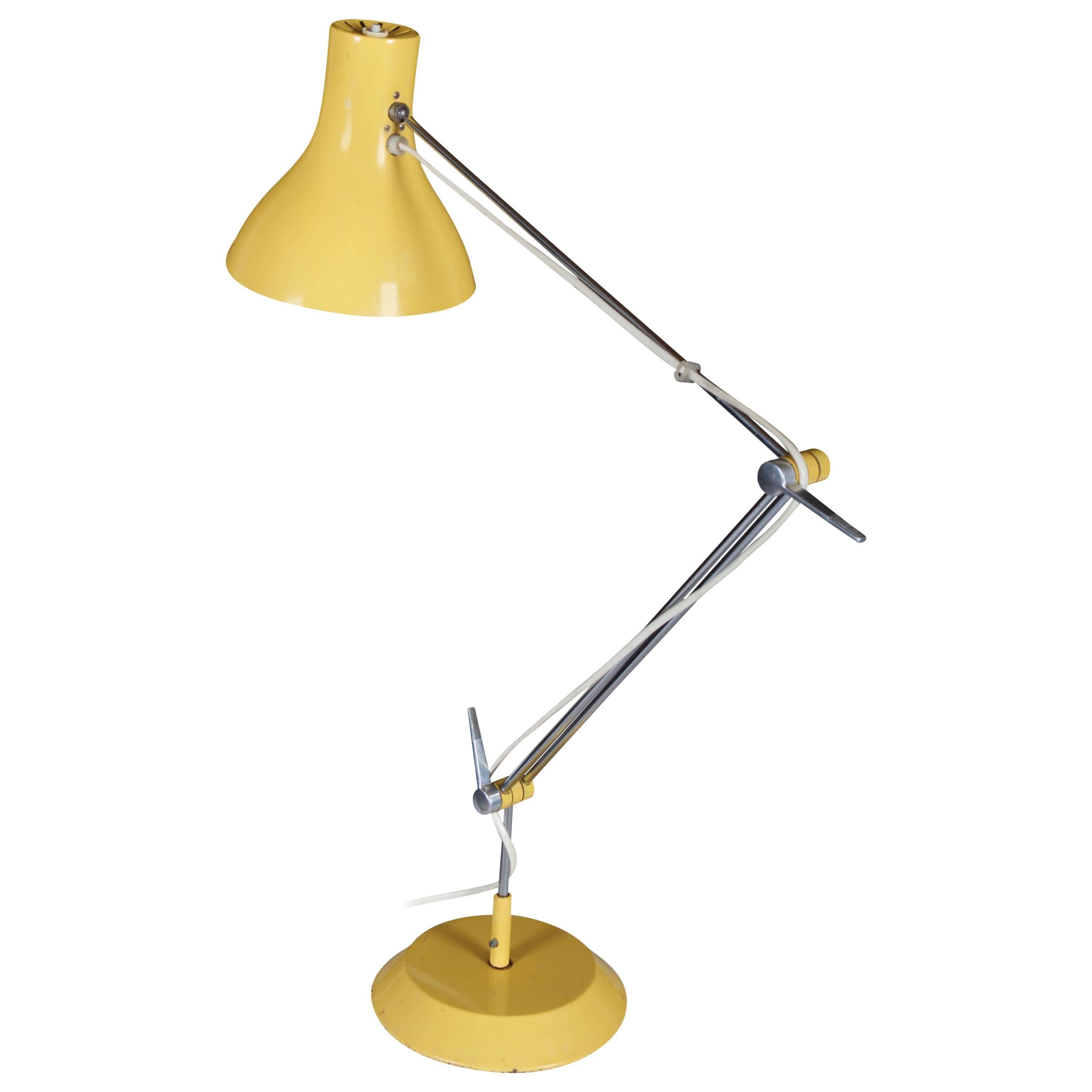 Lampe de bureau jaune mi-siècle par Josef Hurka en vente