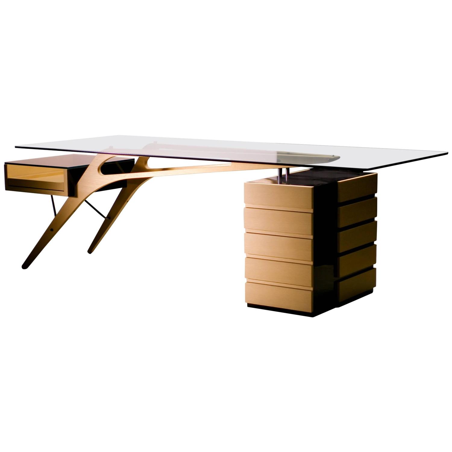 Cavour Desk by Zanotta, Homage to Carlo Mollino For Sale at 1stdibs