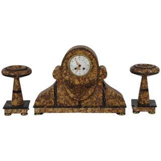 Dutch Art Deco Brass and Bronze Springbok Electric Mantel Clock by ...