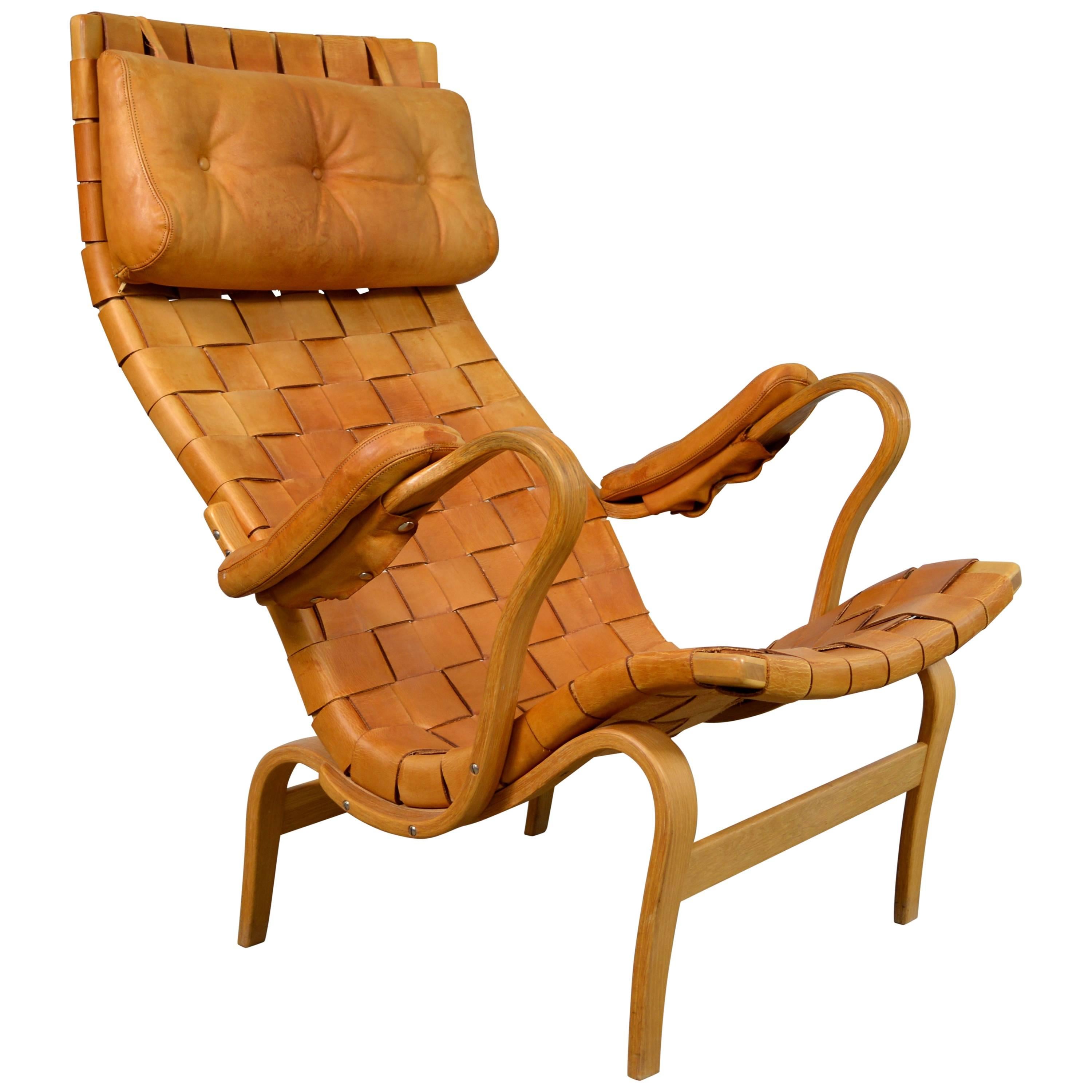 Bruno Mathsson Pernilla Woven Leather Chair