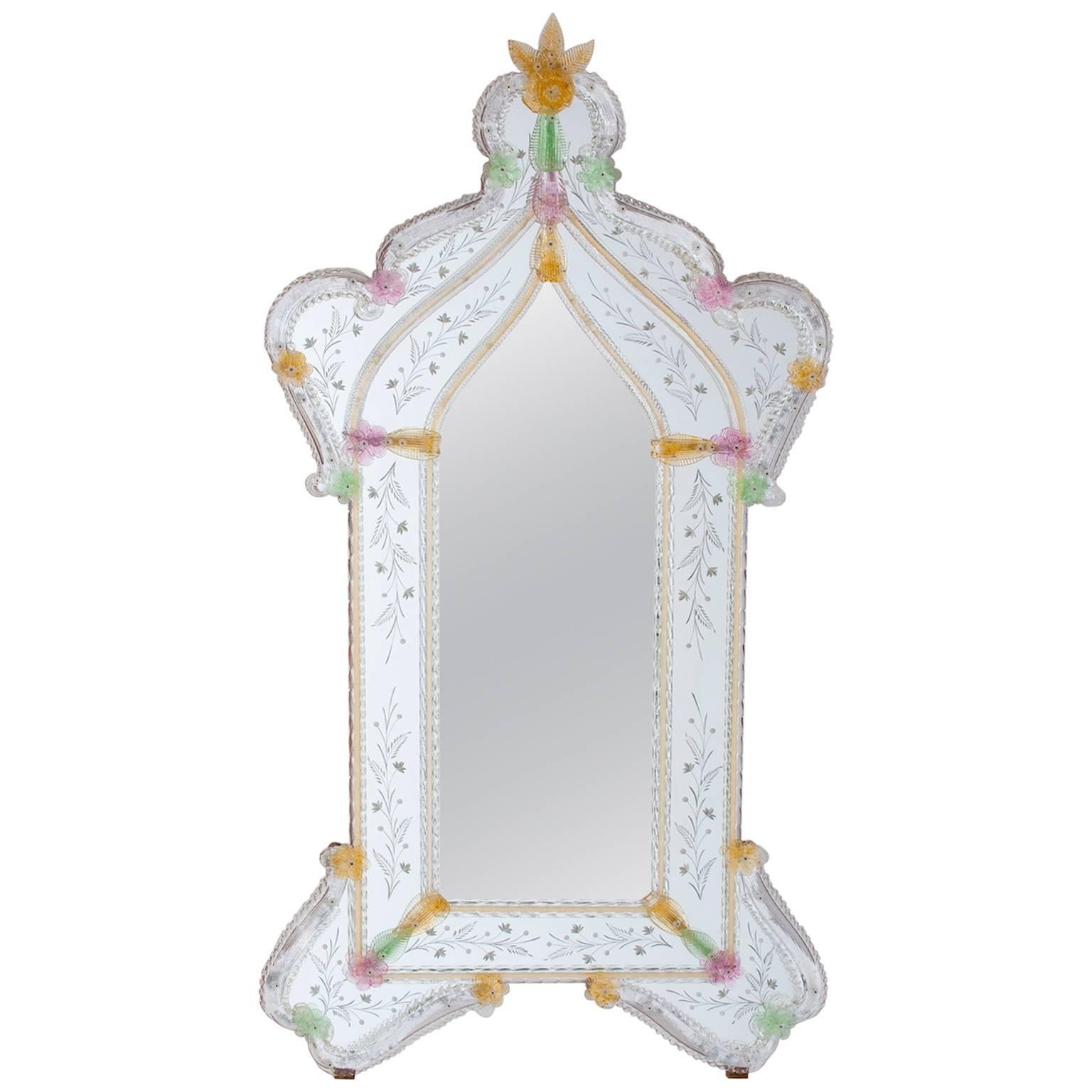 Italian Murano Glass Mirror, circa 1990s