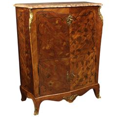 Vintage 20th Century French Inlaid Desk with Marble Top