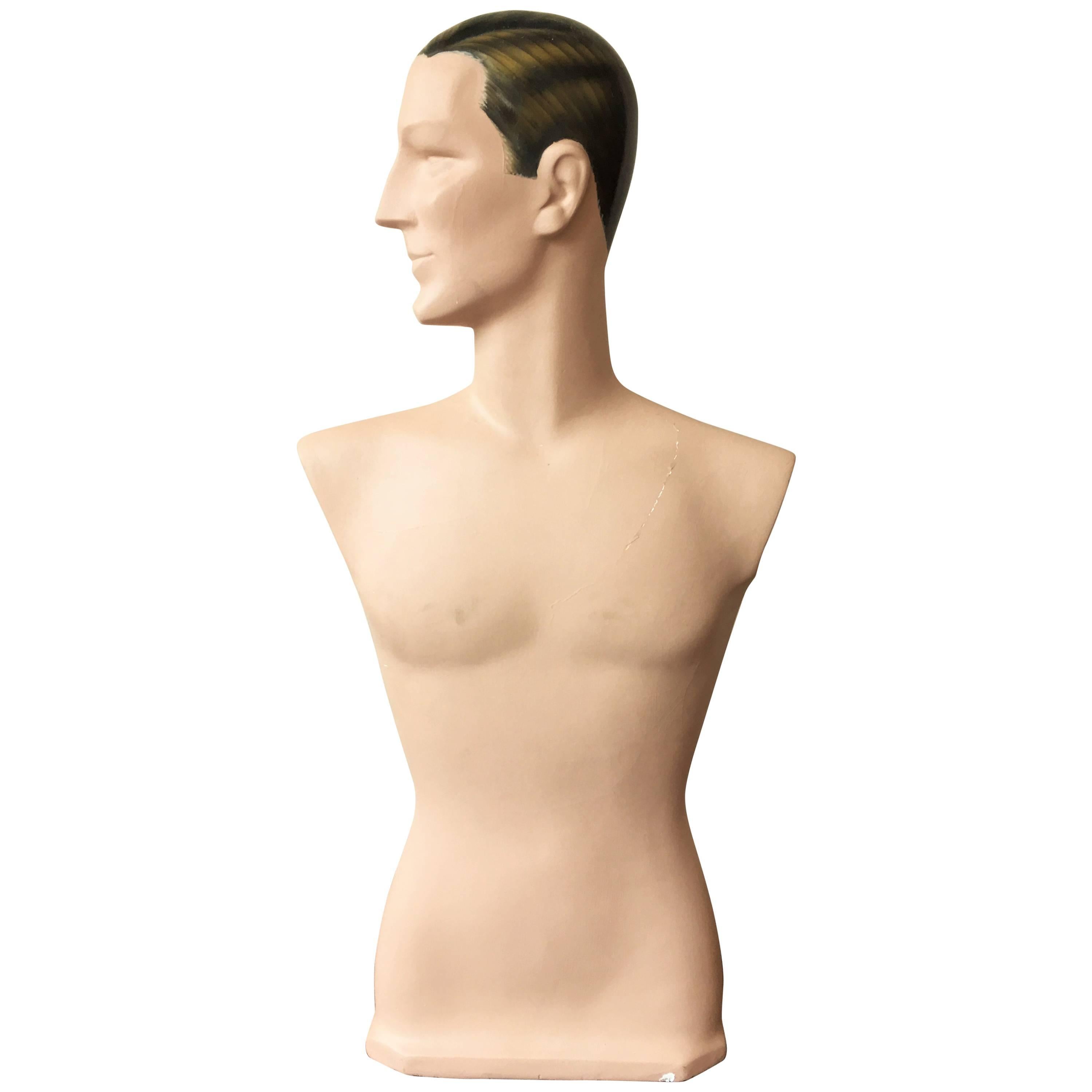 Art Deco Plaster Bust Mannequin