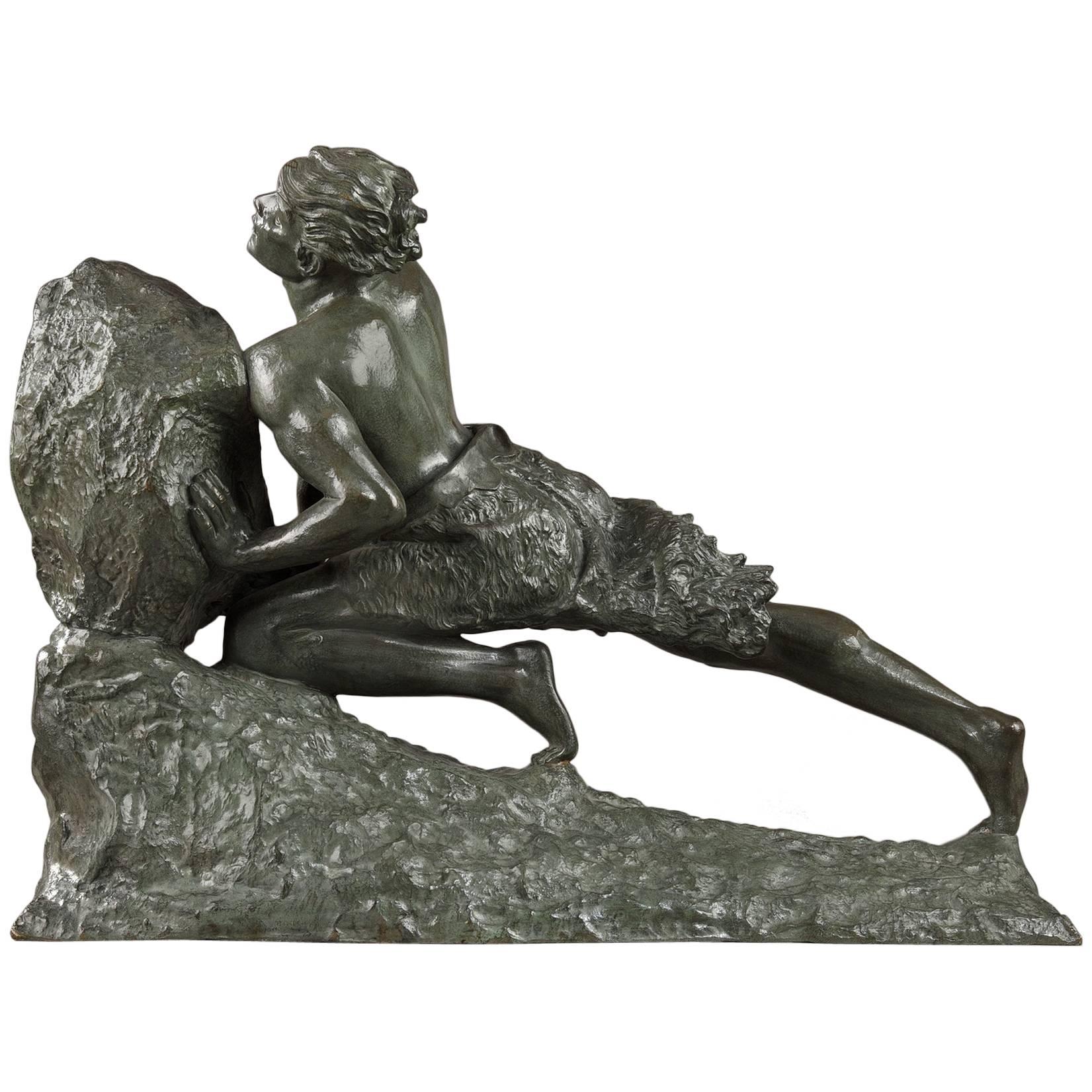 Bronze Sculpture, "The Myth of Sisyphus" by Emile Gregoire