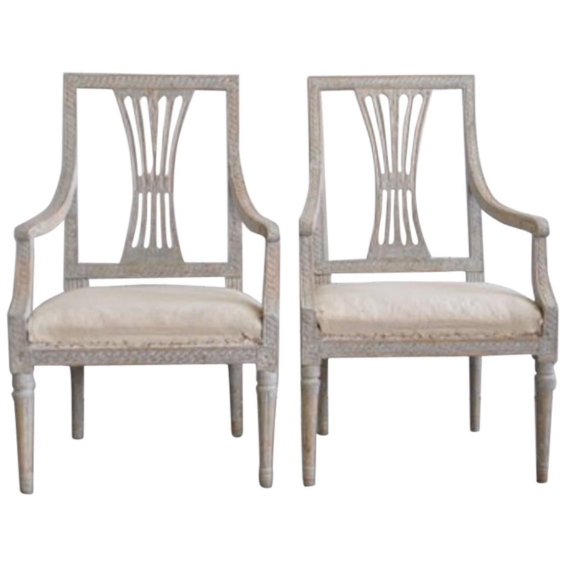 Pair of 18th Century Swedish Period Gustavian Chairs