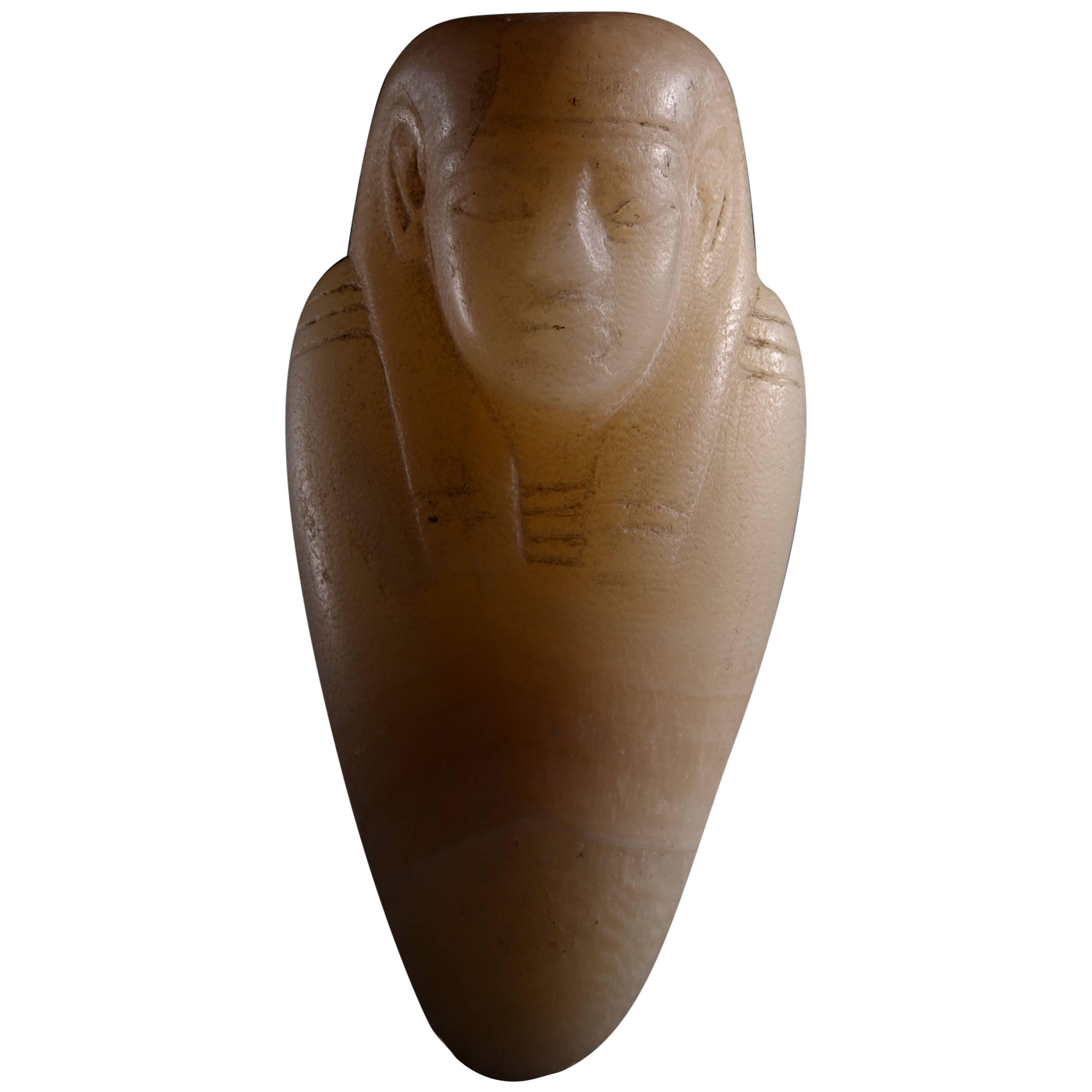 Ancient Egyptian Alabaster Human Heart Amulet, 664 BC