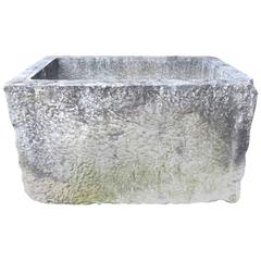 Medium-Sized French Limestone Trough