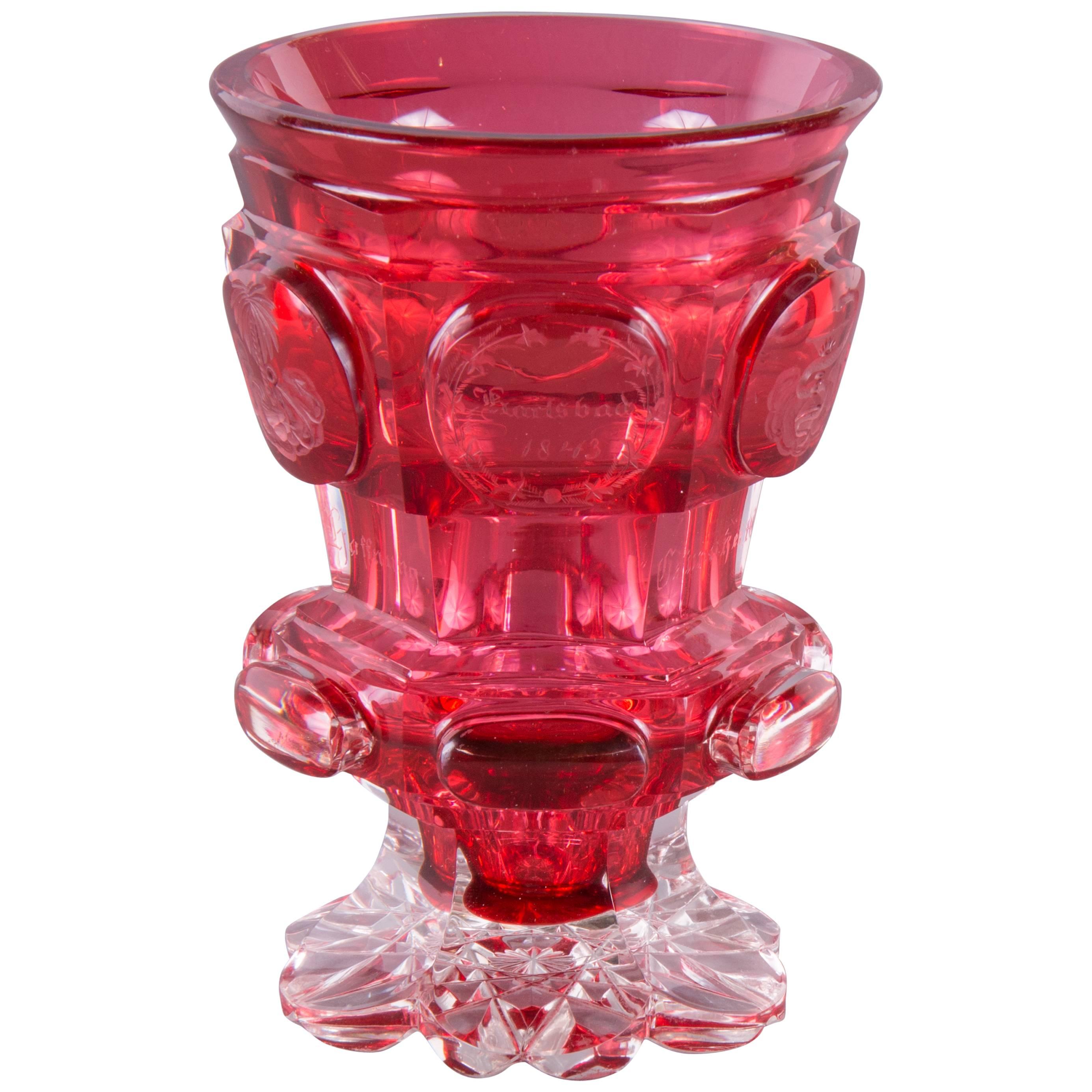 Biedermeier Glass Goblet For Sale