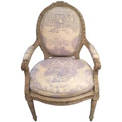 Pretty Painted Carved Wood French Bergere
